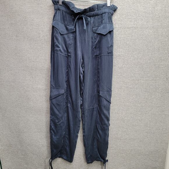 GANNI WASHED TWILL SATIN CARGO PANTS, SIZE 38, NWT - Picture 2 of 10